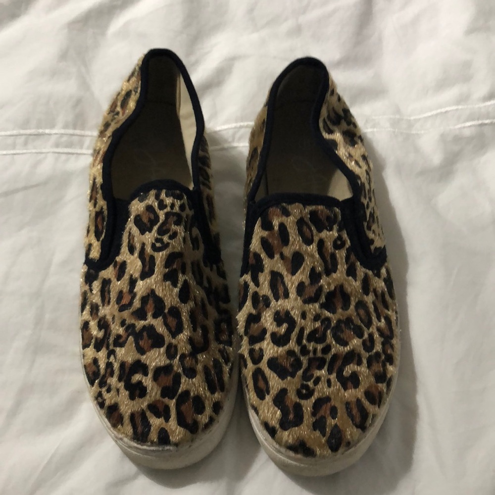 Leopard print slip on sneakers